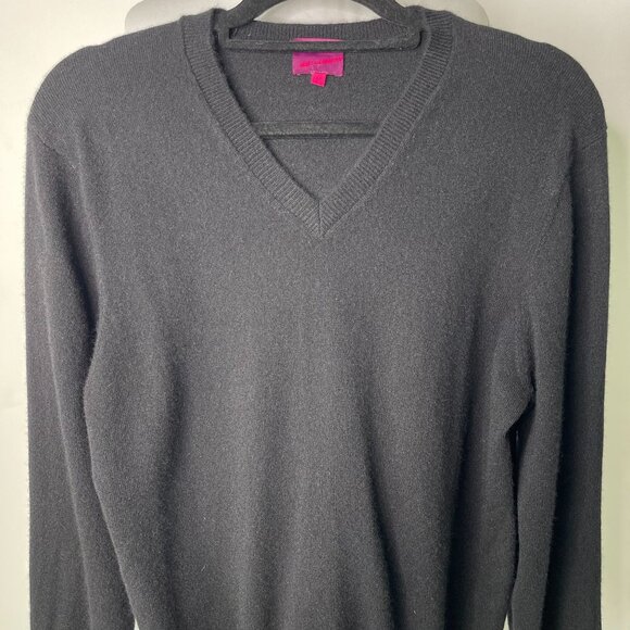 State Cashmere Women's Black V-Neck 100% Cashmere Sweater Size Large - Picture 2 of 7